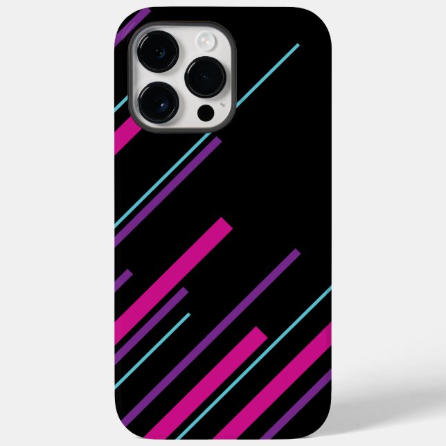 Coques Case-Mate iPhone Diagonales - rose, violet, bleu et noir (Verso)