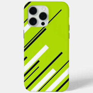 Coque iPhone 15 Pro Max Diagonales - Vert citron vert