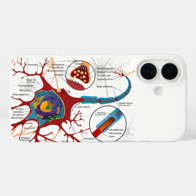 Coques Case-Mate iPhone Diagram Complete Neuron Cell Nerve Nervous System  (Verso (horizontal))