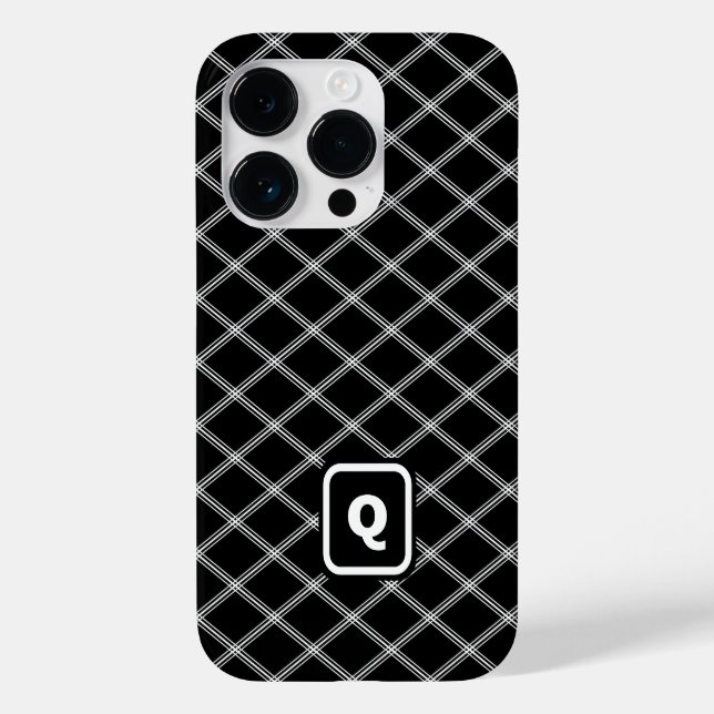 Coques Case-Mate iPhone Diamants Art déco noir et blanc (Verso)