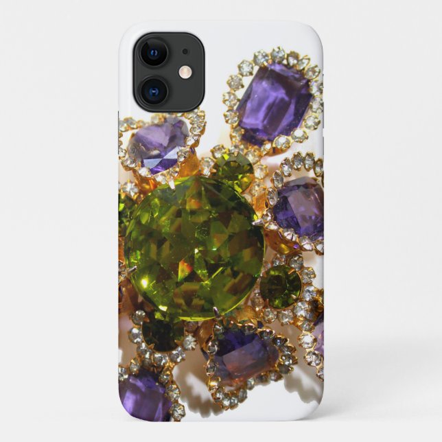 Coques Case-Mate iPhone Diamants d'améthyste violet Emeralds bijoux (Dos)