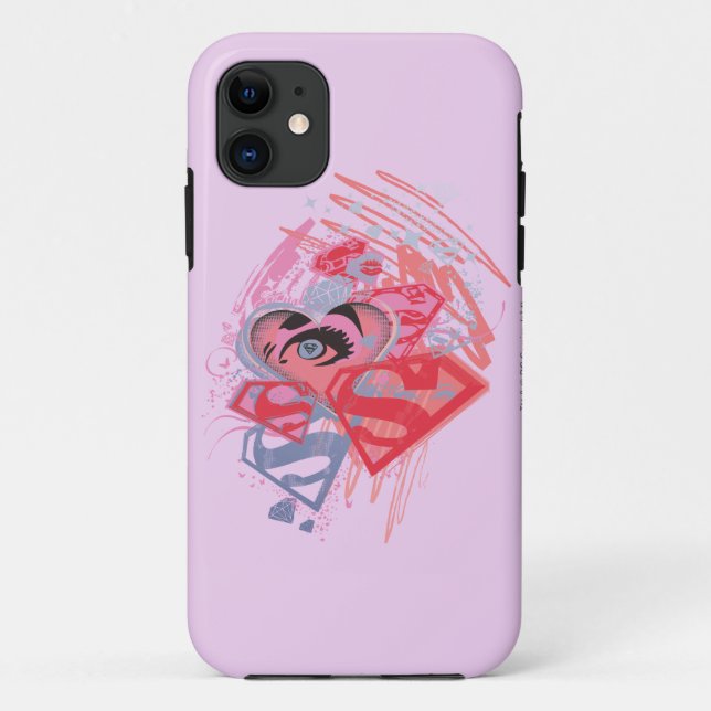 Coques Case-Mate iPhone Diamants et lèvres Supergirl (Dos)