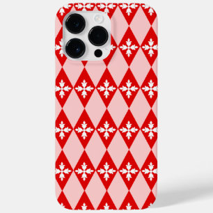 Coque Pour Pour iPhone 14 Pro Max Diamants Floraux Rouge & Blanc