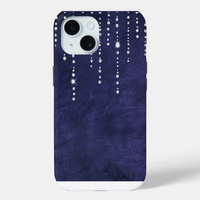Coques Case-Mate iPhone Diamants Sur Cuir Violet (Verso)
