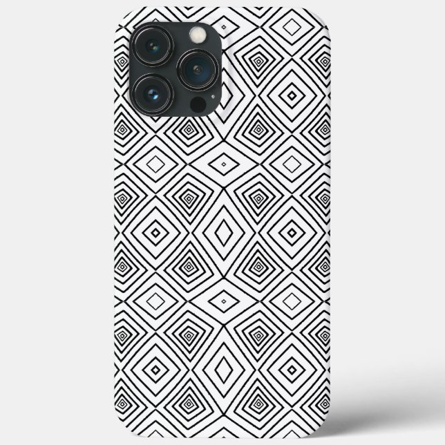 Coques Case-Mate iPhone Diamants tribaux noirs Boue Motif africain (Verso)