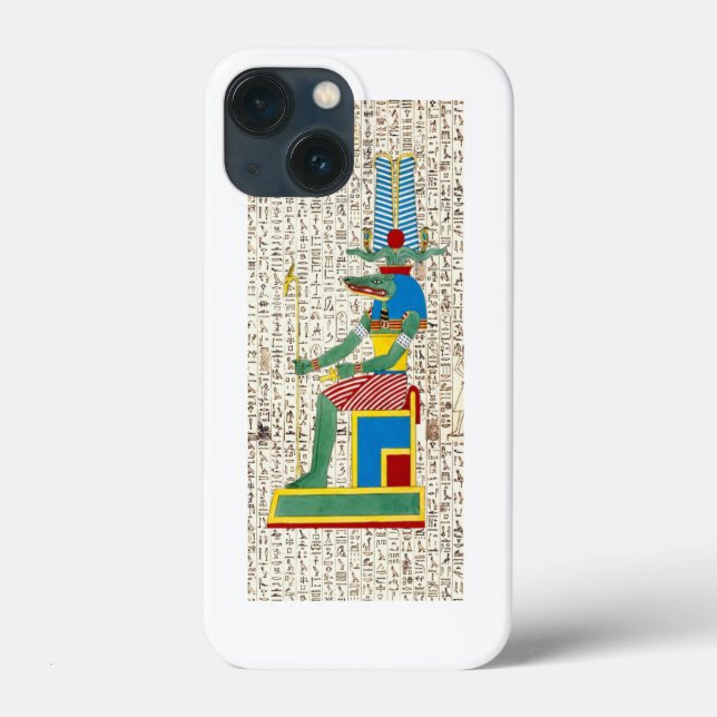 Coques Case-Mate iPhone Dieu égyptien antique Sobek Hiéroglyphes Design (Verso)