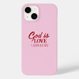 Coque Pour iPhone 14 Dieu est Amour Bible Verse Foi chrétienne Rose