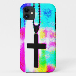 Case-Mate iPhone Case Dimanche Prières Croix Arrière - plan multicolore