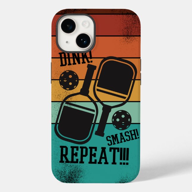 Coques Case-Mate iPhone Dink Smash Repeat - Amusants Pickleball (Verso)
