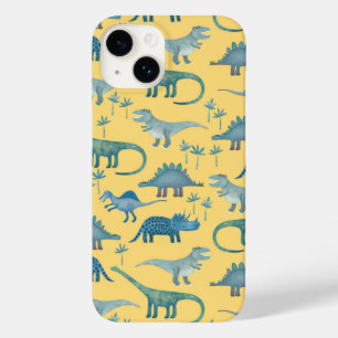 Coque Pour iPhone 14 Dinosaur Motif Jaune