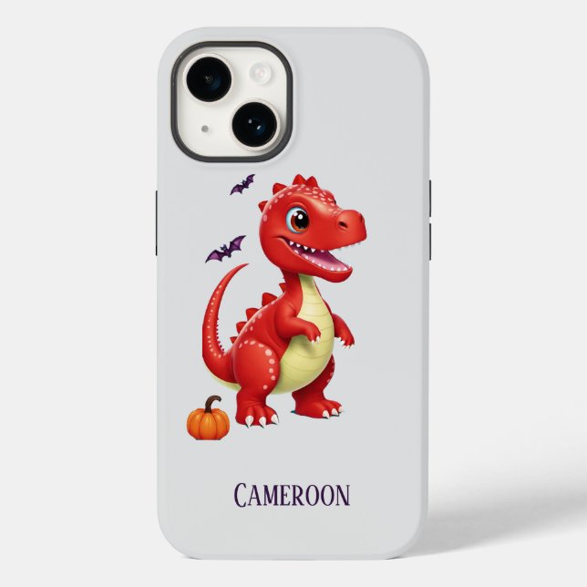 Coques Case-Mate iPhone Dinosaure d'Halloween rouge (Verso)