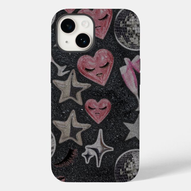 Coques Case-Mate iPhone Disco Hearts Protective Phone Case – Chic Glam Sty (Verso)
