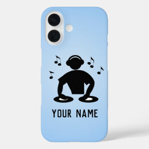 Coques iPhone 16 DJ Spinning Records, Disk Jockey pour votre nom