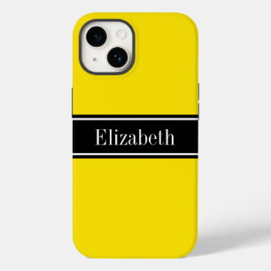 Coque Pour iPhone 14 do-it-yourself Couleurs Jaune, Noir Nom du ruban M
