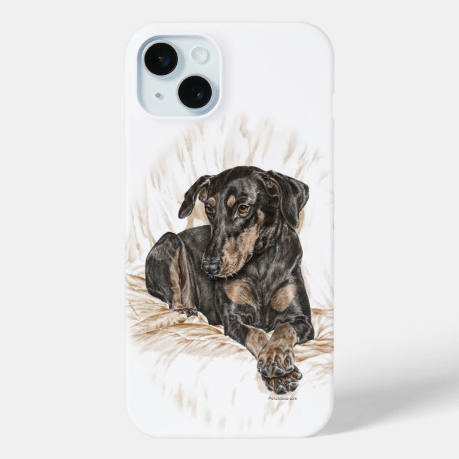 Coques Case-Mate iPhone Doberman Chien oreilles naturelles (Verso)