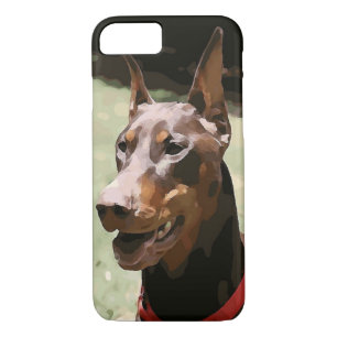 Coques Pour iPhone Dobermann rouge Potrait (v9-2)
