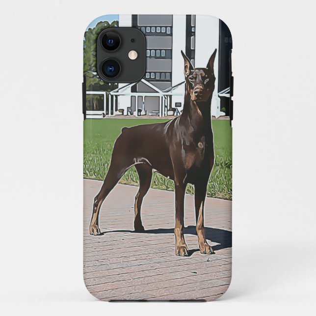 Coques Case-Mate iPhone Dobermann rouge (v11-1) (Dos)