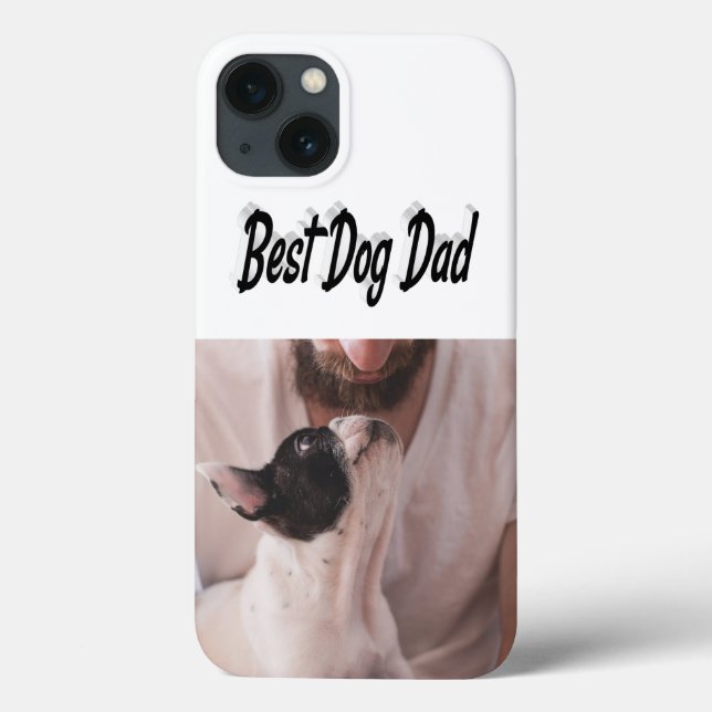 Coques Case-Mate iPhone Dog Dad Photo Black  text iPhone Case (Verso)