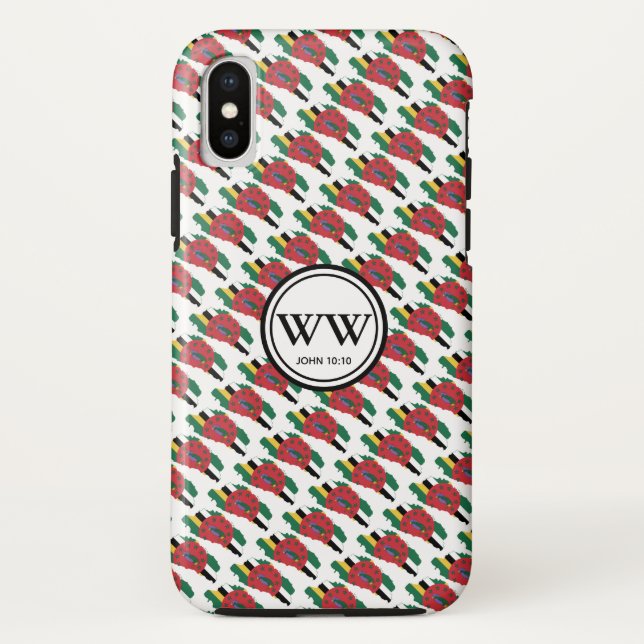 Coques Case-Mate iPhone DOMINICA Drapeau Élégant Monogramme Vie Abondante (Dos)