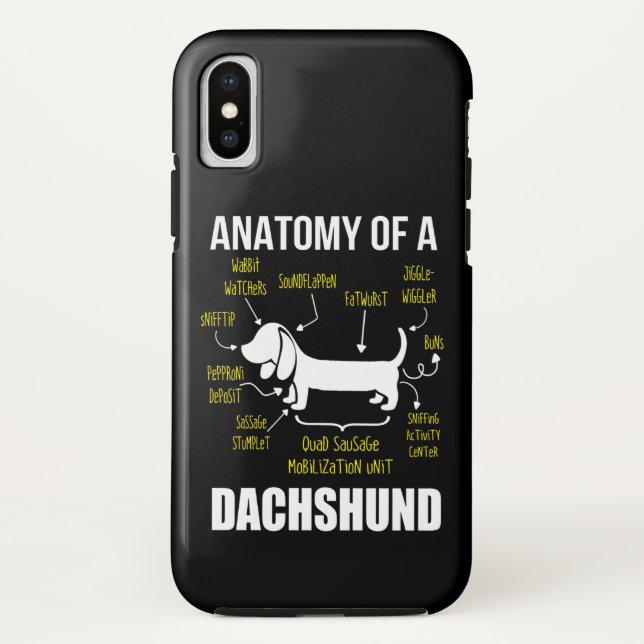 Coques Case-Mate iPhone Don de chien | Anatomie De Dachshund (Dos)