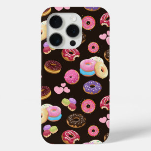 Coque iPhone 15 Pro Donuts et Coeurs colorés et savoureux