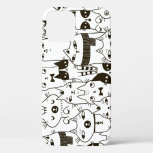 Case-Mate iPhone Case Doodle chats : drôle de motif sans soudure.