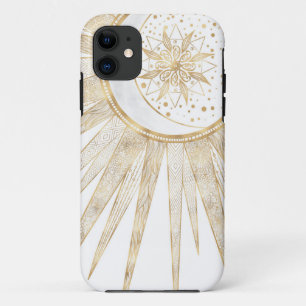 Case-Mate iPhone Case Doodles d'or élégants Sun Moon Mandala Design