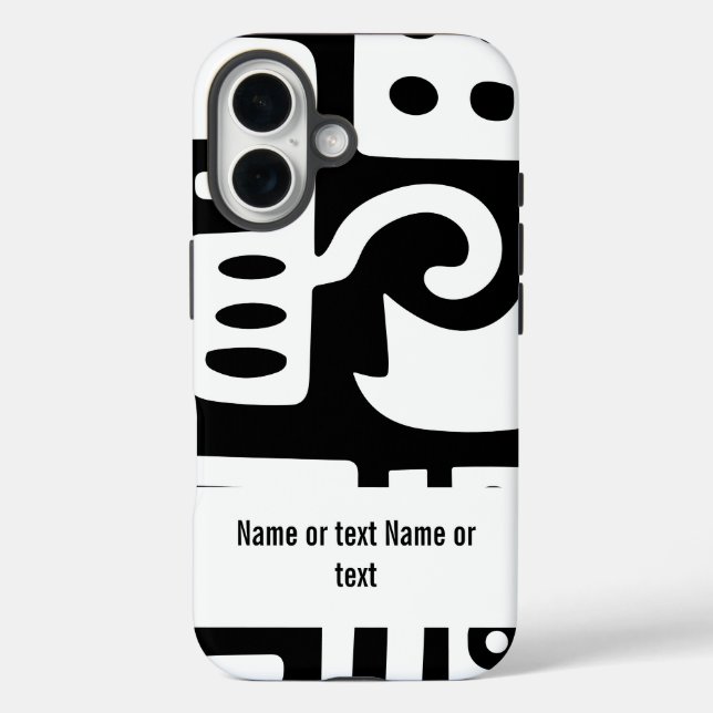 Coques Case-Mate iPhone Doodles noirs et blancs (Verso)