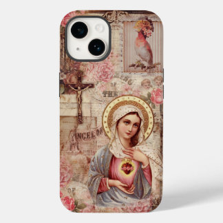 Coque Pour iPhone 14 Dossier téléphonique catholique de Virgin Mary