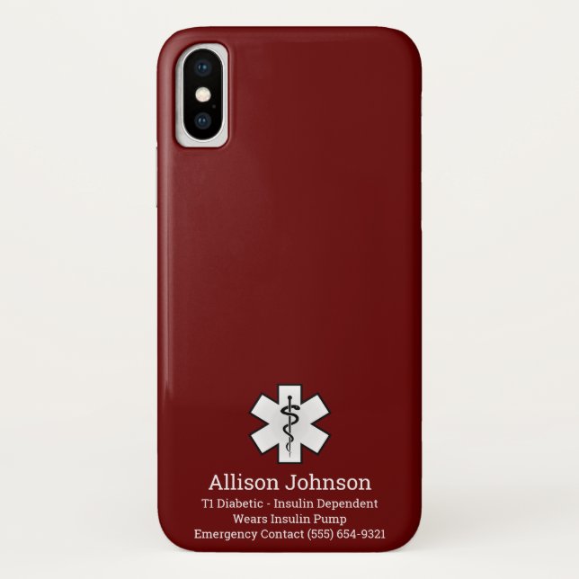 Coques Case-Mate iPhone Dossier téléphonique d'alerte Médicale personnalis (Dos)