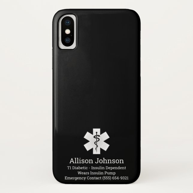 Coques Case-Mate iPhone Dossier téléphonique d'alerte Médicale personnalis (Dos)