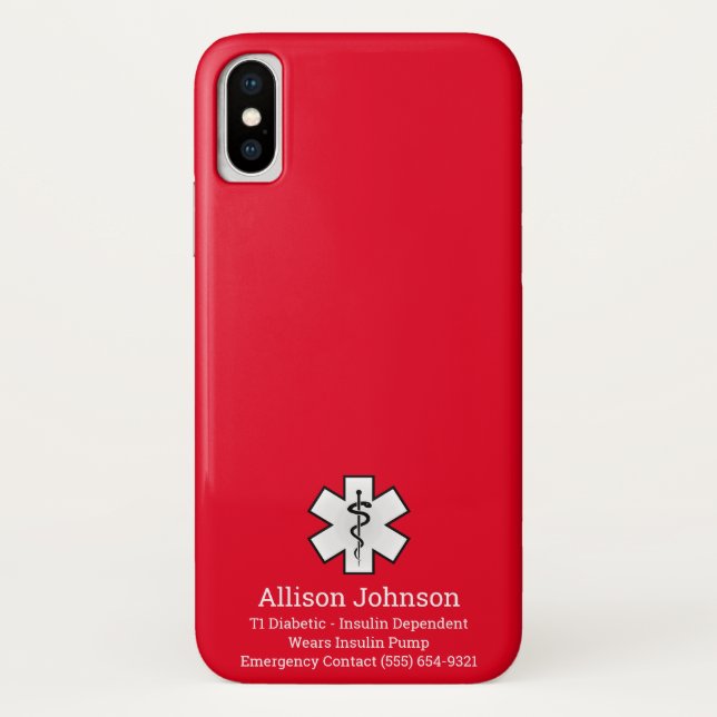 Coques Case-Mate iPhone Dossier téléphonique d'alerte Médicale personnalis (Dos)