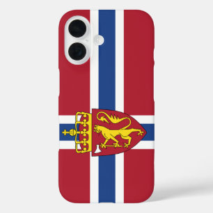 Coques iPhone 16 Dossier téléphonique du drapeau norvégien