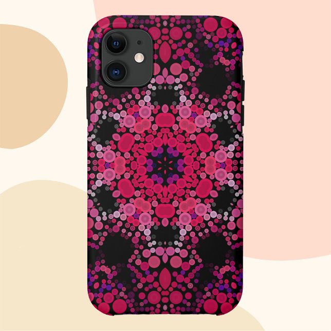 Coques Case-Mate iPhone Dot Mandala Flower rose et violet (Créateur téléchargé)