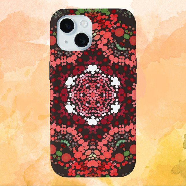 Coques Case-Mate iPhone Dot Mandala Rouge Vert et Blanc (Créateur téléchargé)