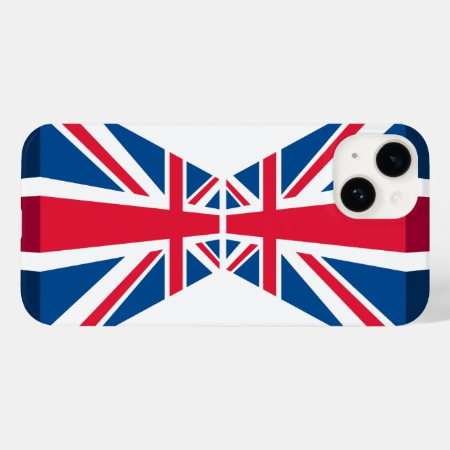 Coques Case-Mate iPhone Double Union Jack, drapeau britannique en 3D (Verso (horizontal))