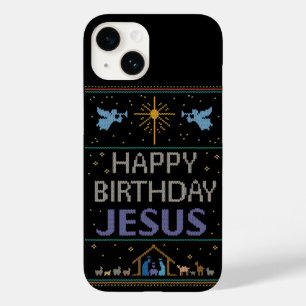Coque Pour iPhone 14 Doux de Noël moche - Joyeux Anniversaire Jésus Pur