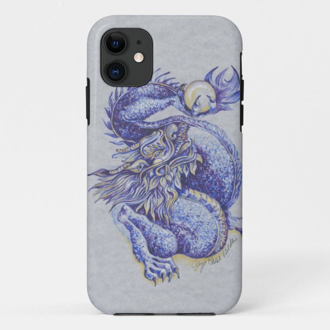 Coques Case-Mate iPhone Dragon bleu (Dos)