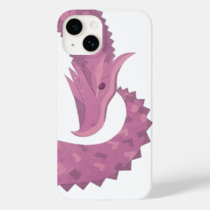 Coque Pour iPhone 14 Dragon coeur mauve sur fond blanc
