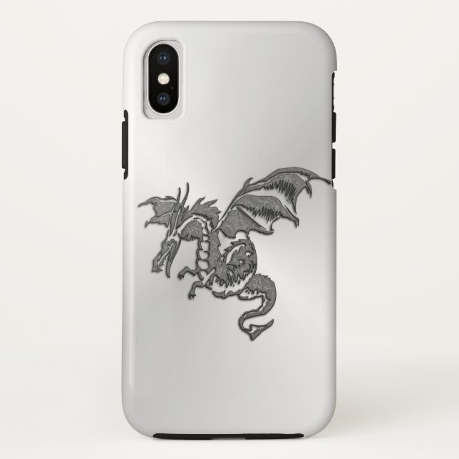 Coques Case-Mate iPhone Dragon d'argent (Dos)