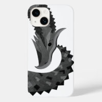 Dragon de coeur noir sur blanc