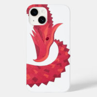 Dragon de coeur rouge en blanc