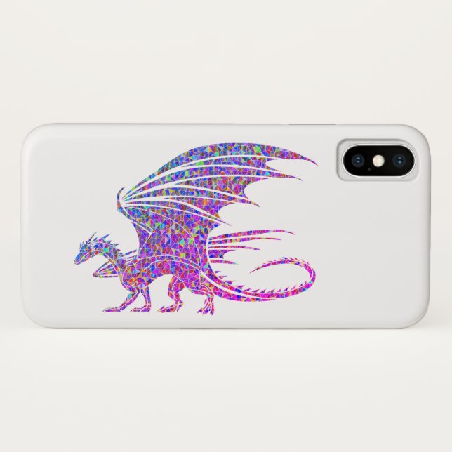 Coques Case-Mate iPhone Dragon de mosaïque Extraordinaire (Dos (Horizontal))