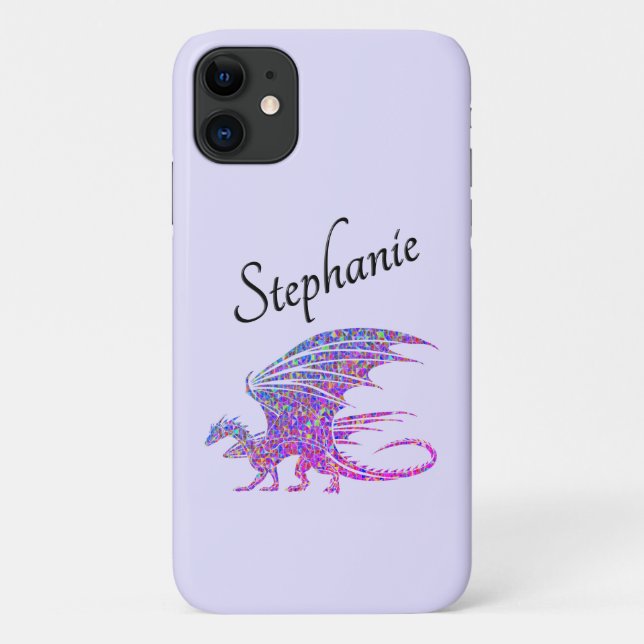 Coques Case-Mate iPhone Dragon de mosaïque Extraordinaire violet personnel (Dos)