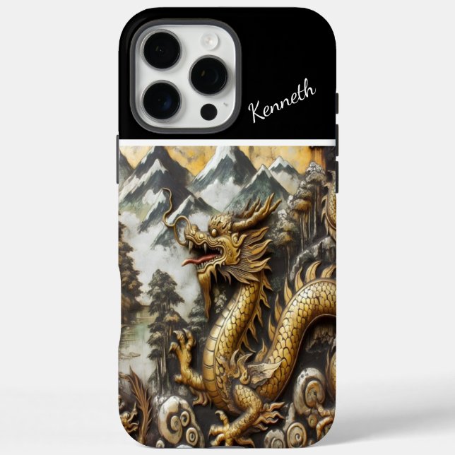 Coques Case-Mate iPhone Dragon d'or à l'effigie (Verso)