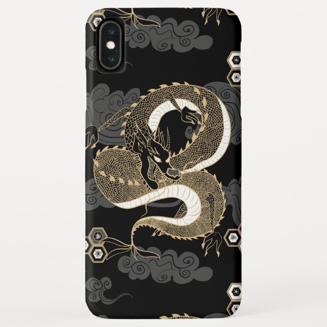 Coques Case-Mate iPhone Dragon japonais noir et or (Dos)