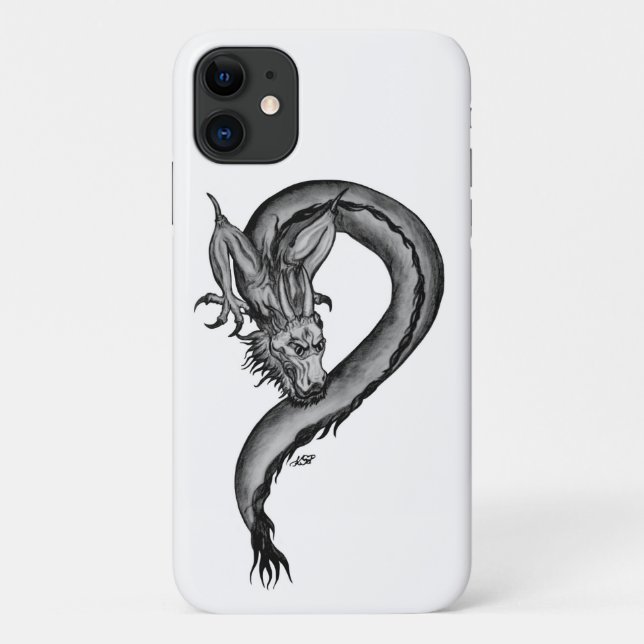 Coques Case-Mate iPhone Dragon noir et blanc (Dos)