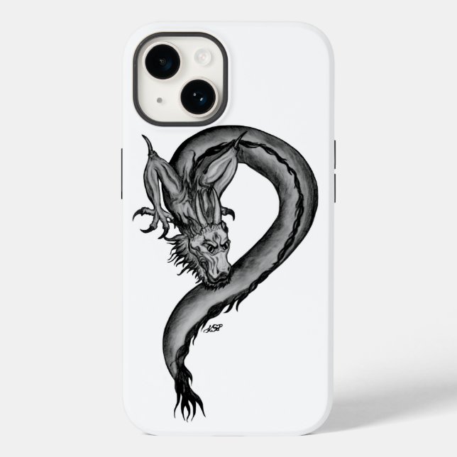 Coques Case-Mate iPhone Dragon noir et blanc (Verso)