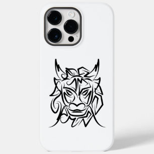 Coque Pour Pour iPhone 14 Pro Max Dragon tribal noir et blanc