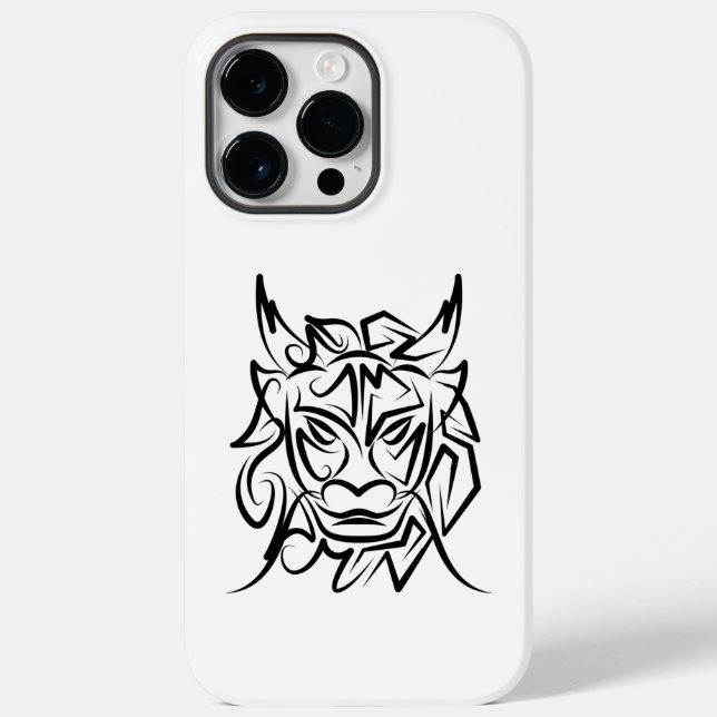 Coques Case-Mate iPhone Dragon tribal noir et blanc (Verso)